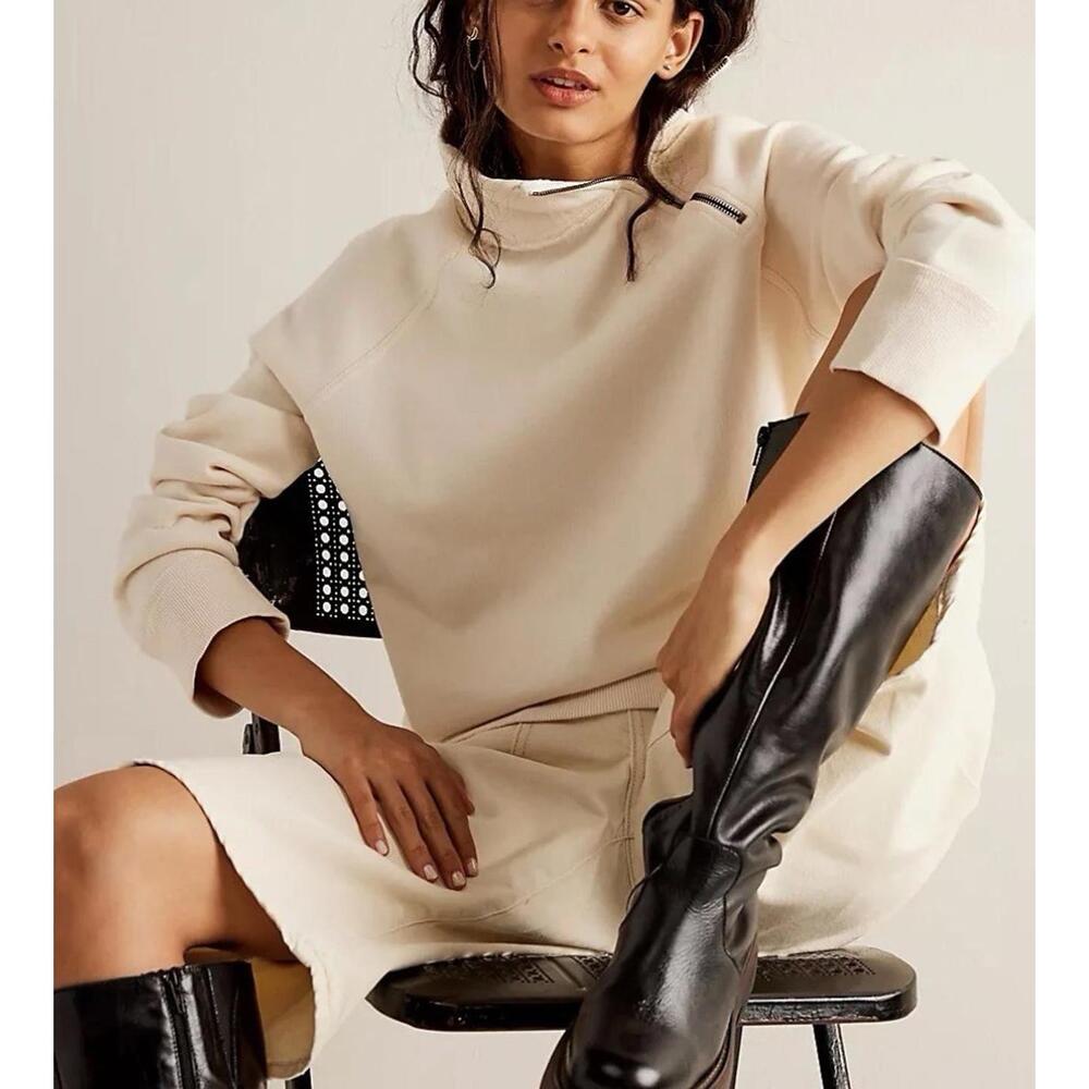 Free People Just The Game‎ Sweater 1/4 Zip Fleece $189 New